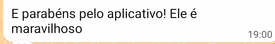 Parabéns pelo aplicativo: depoimento de cliente